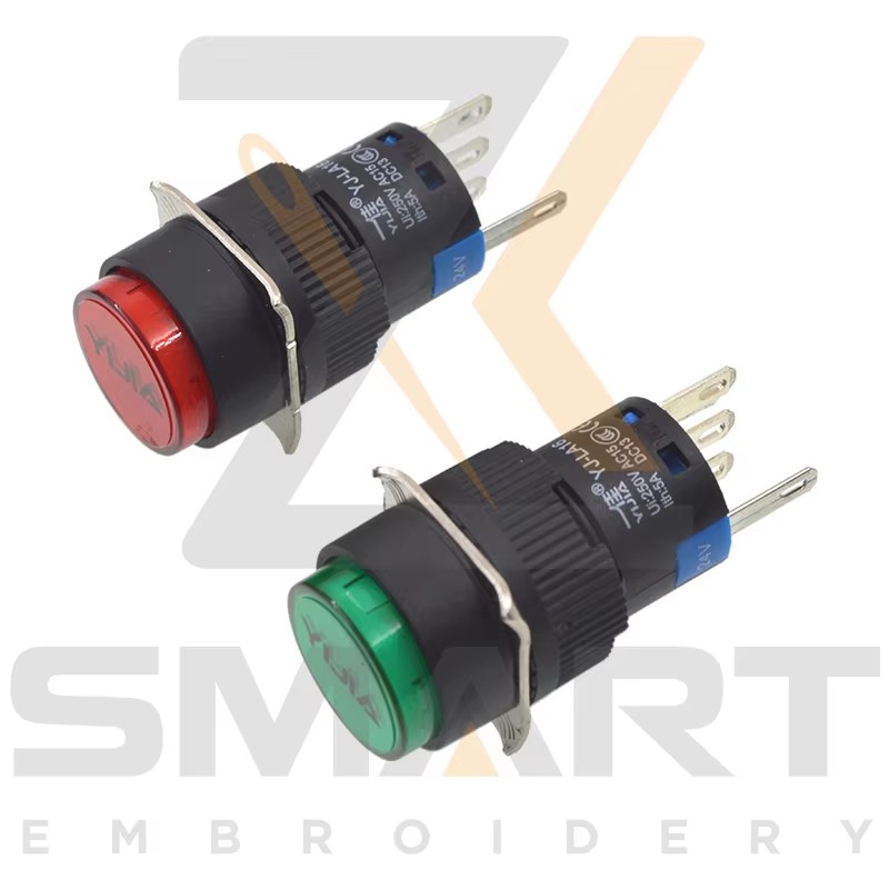 bouton switch ak limyè Self-retour Chinwa Embroidery machin pati EDH06-YJ-LA16G EDH06-YJ-LA16R